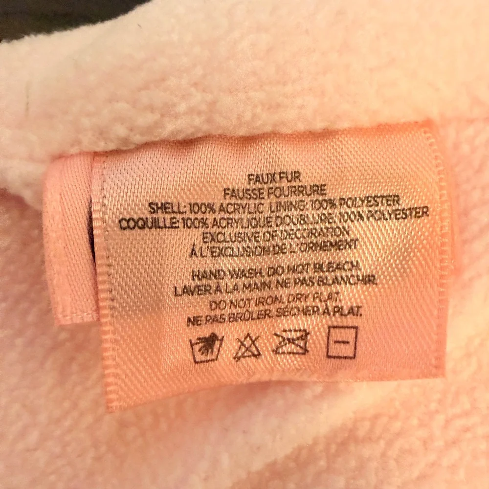 Juicy Couture Kids Pink Knit Beanie Rose Gold Logo Metallic Y2K Faux Fur Lined